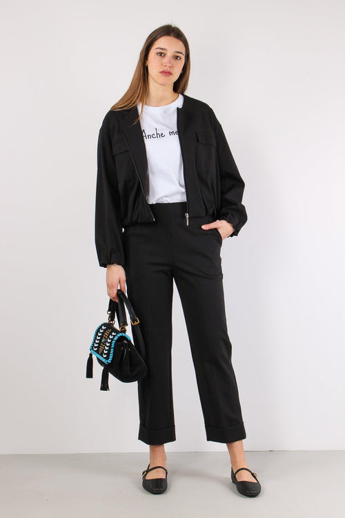 Pantalone Punto Milano Risvolt Nero