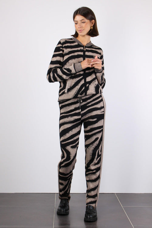 Pantalone Jogging Zebra Nero/rosegold