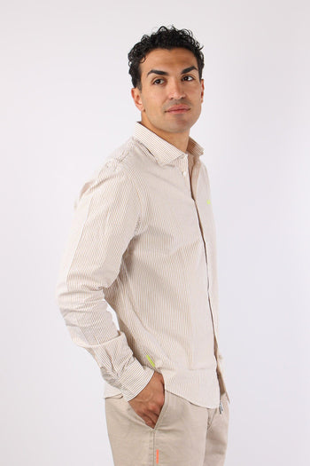Camicia Fancy Riga Beige/bianco - 3