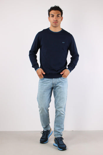 Maglia Collo Contrasto Navy Blue - 2