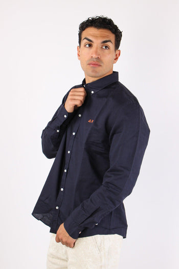 Camicia Basica Lino Navy Blue - 6