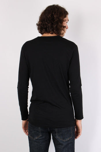 T-shirt Manica Lunga Cotone Nero - 3