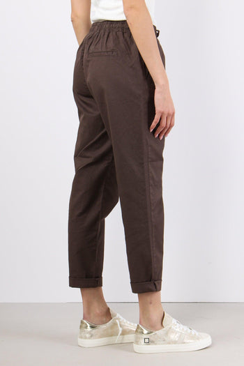 Pantalone Jogging Misto Lino Cioccolato - 6