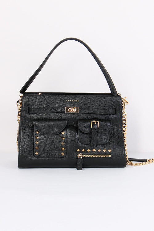 Cartella Tasche Borchie Lather Black