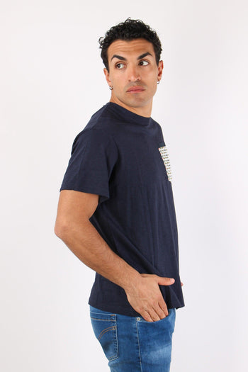 T-shirt Girocollo Taschino Blue - 7