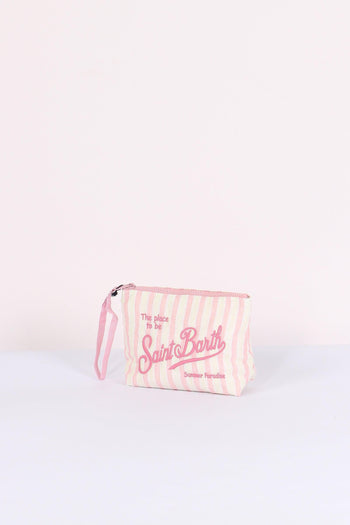 Aline Pochette Cotone Righe Rosa - 2