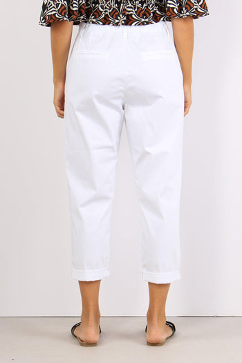 Pantalone Elastico Cotone Legg Bianco - 4