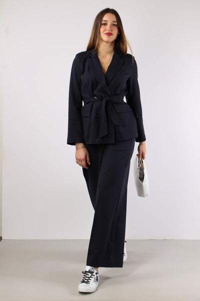 Pantalone Palazzo Gessato Blu