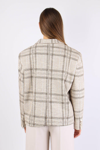 Giacca Squadrata Chanel Beige/nero - 4