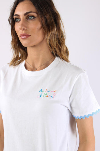T-shirt Scritta Ricamo Mare - 8