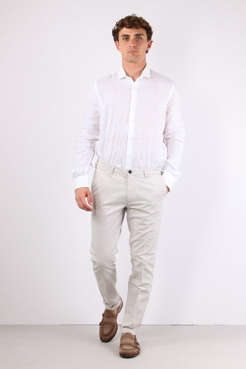 Pantalone Chino Slim Leggero Gesso
