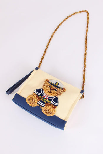 Pochette Canvas Orso Bicolor Blue - 4