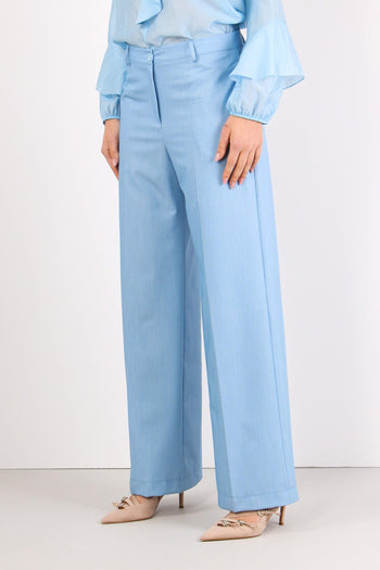 Pantalone Palazzo Poliviscosa Cielo - 3