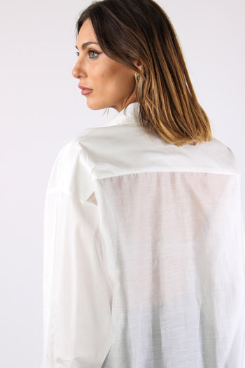 Camicia Bimateriale Bianco - 8