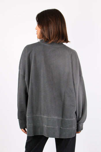 Felpa Vintage Rock & Roll Nero Slavato - 3