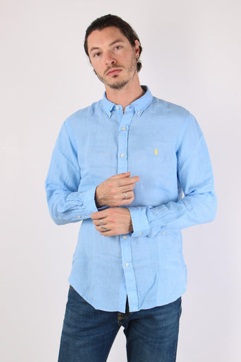Camicia Lino Slim Fit Austin Blue - 3