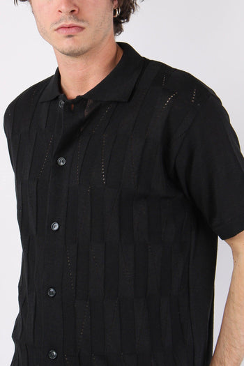 Camicia Lavorata Triangoli Nero - 7