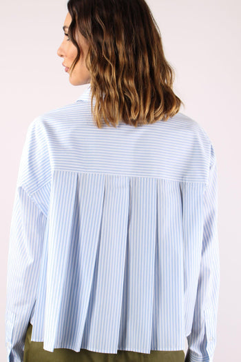 Wkddeden Camicia Pieghe Bianco/azzurro - 7