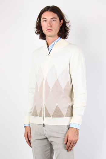 Cardigan Full Zip White/beige - 6