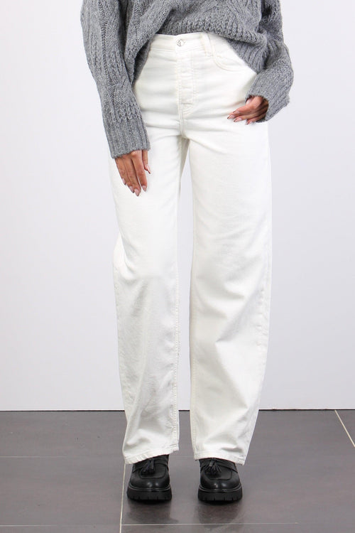 Pantalone Bull Gamba Dritta Bianco Lana - 2