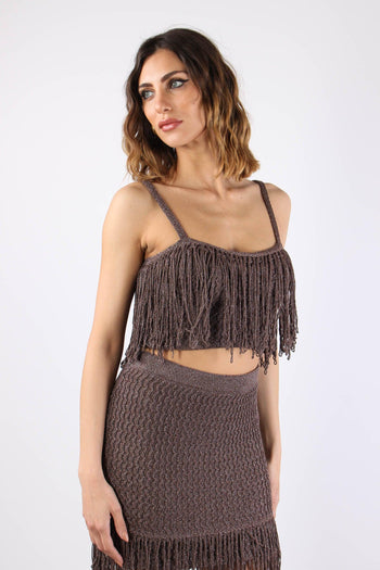 Paeonia Top Lurex Frange Beige/ferro - 6
