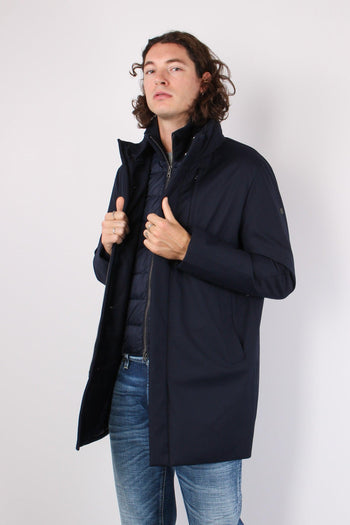 Cappotto Lana Interno Piuma Blu - 4