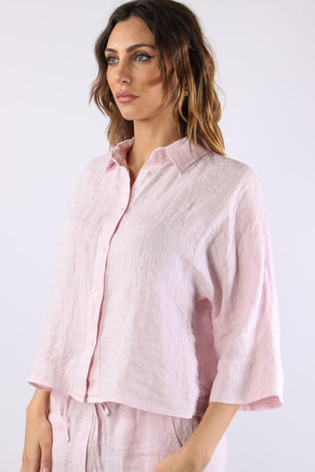 Camicia Cropped Manica 3/4 Rosa - 7
