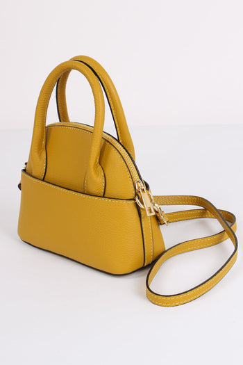 Borsa 100% Pelle Made In Italy Giallo - 4