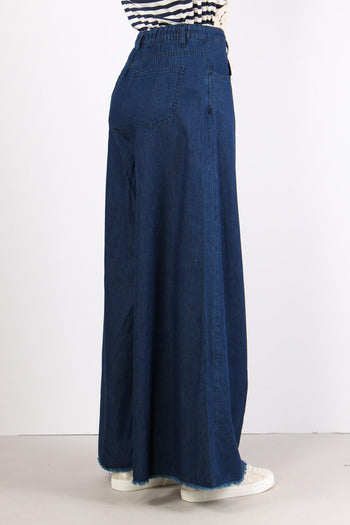 Pantalone Palazzo 5 Tasche Cha Denim - 7