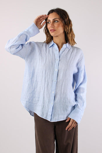 Camicia Lino Retro Fiocchi Azzurro - 2