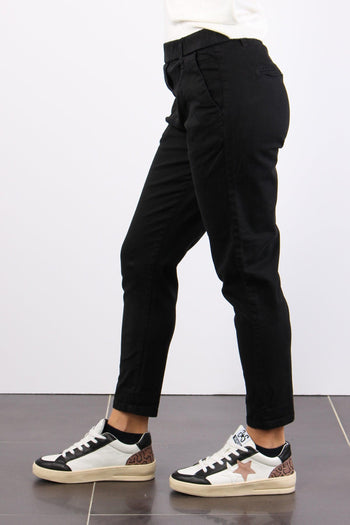 Pantalone Gabardina Elastico Nero - 5