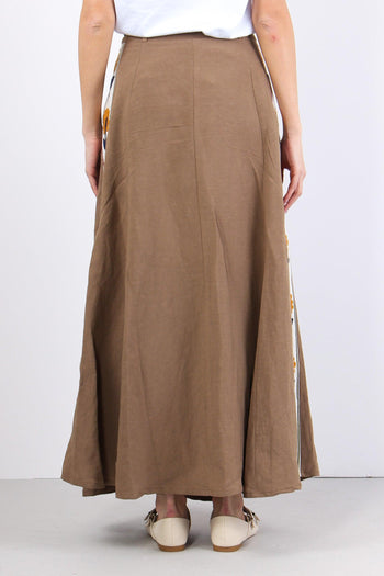Gonna Lunga Viscosa Lino Desert - 4