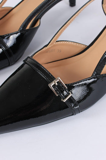 Chanel Tacco Basso Fibbia Nero - 7