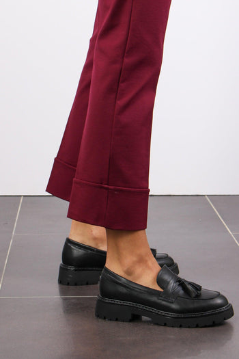 Pantalone Punto Milano Risvolt Bordeaux - 5