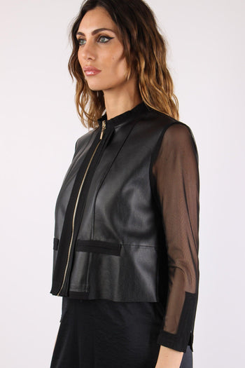Alfio Giacca Ecopelle Tulle Black - 8