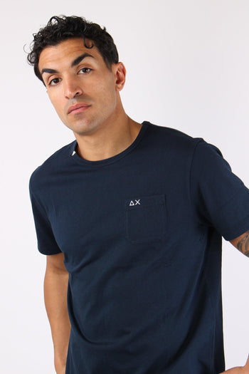T-shirt Cotone Taschino Avio - 7