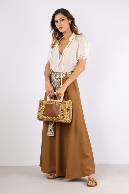 Casacca Mussola Inserto Pizzo Burro