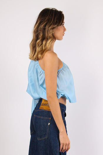 Blusa Monospalla Mussola Azzurro - 6