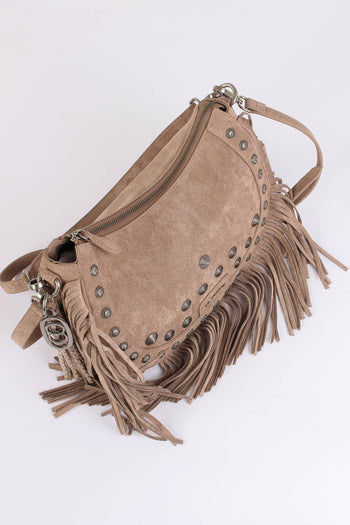 Mezzaluna Suede Frange Taupe - 7
