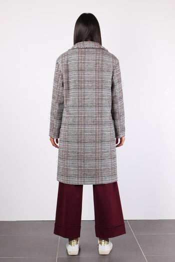 Cappotto Ovetto Check Grigio/vino - 3