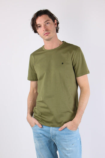 T-shirt Logo Cotone Verde Militare - 2