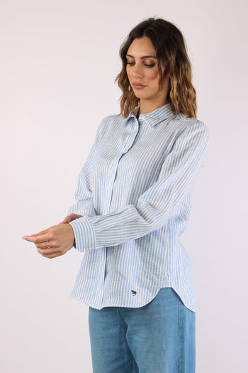 Giurato Camicia Lino Riga Off White - 7