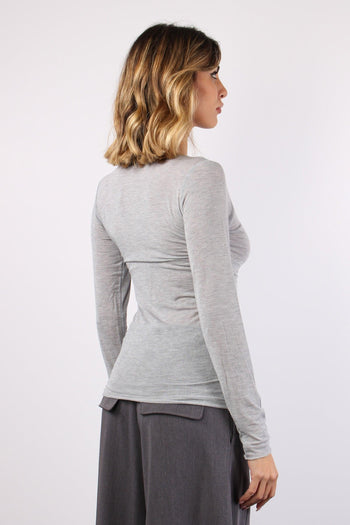 Maglia Misto Cashmere Grigio - 5