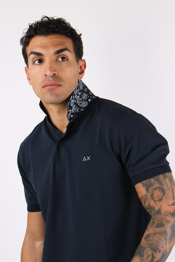 Polo Sotto Collo Bandana Navy Blue - 7
