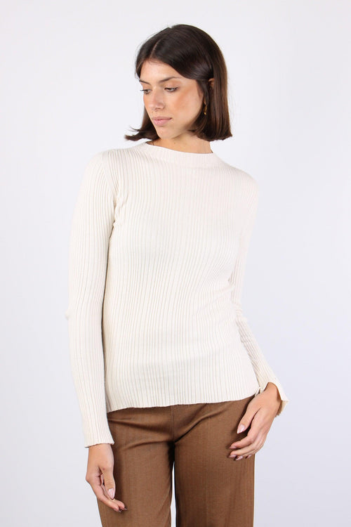 Maglia Girocollo Viscosa Canet Latte