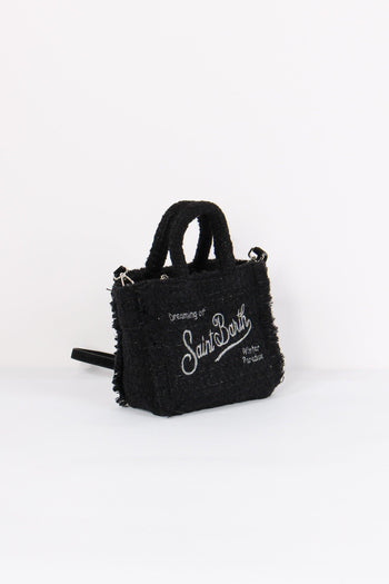 Shopping Mini Scritta Tweed Black - 5