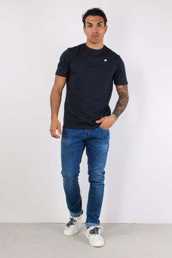 T-shirt Basica Logo Contrasto Blue Depth - 2