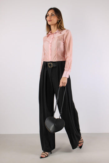 Camicia Slim Mussola Strass Rosa - 5