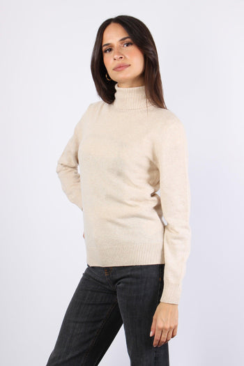 Maglia Collo Alto Misto Cashme Naturale - 5