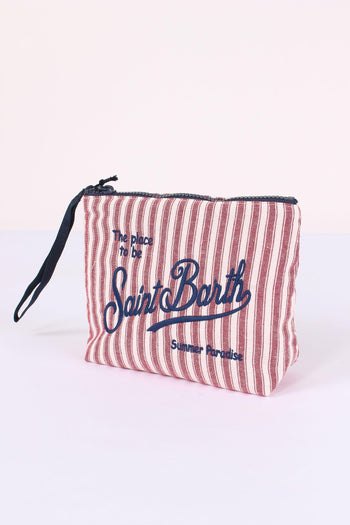 Aline Pochette Canvas Righe Rosso/bianco - 4